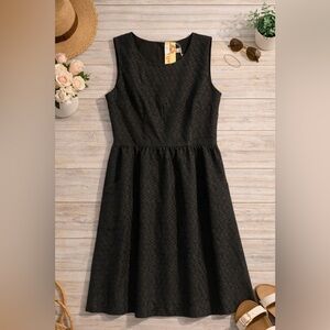 Axyeh Black Textured Dress XL NWT Sleeveless Fit & Flare A-Line Cocktail